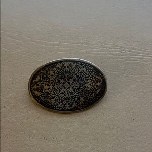 Oval Niello Brooch